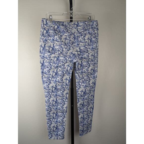 Tommy Bahama Wall of Palms Ankle Pants Jeans Low Rise Blue White print - Picture 3 of 7